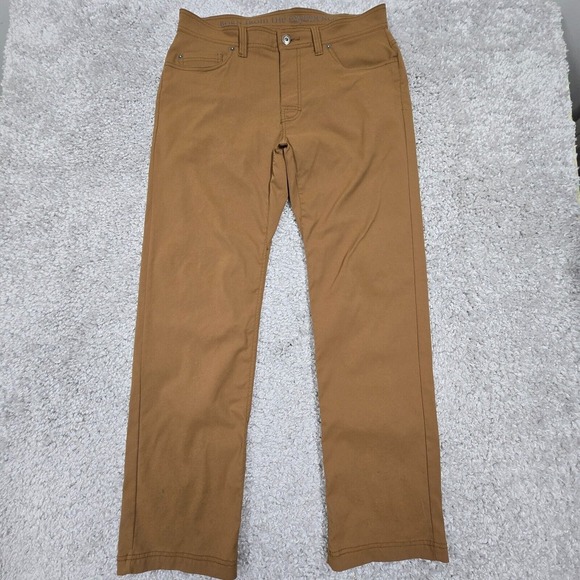 Prana Other - Prana‎ Brion Pants Men 34 (Fits 34x31) Brown Slim Straight Outdoors Hiking READ